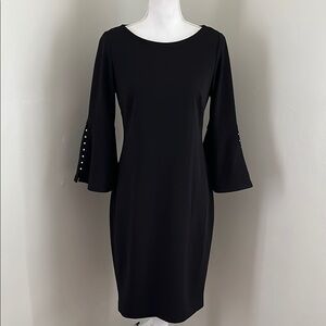 CALVIN KLEIN Pearl Bell Sleeve Sheath Dress